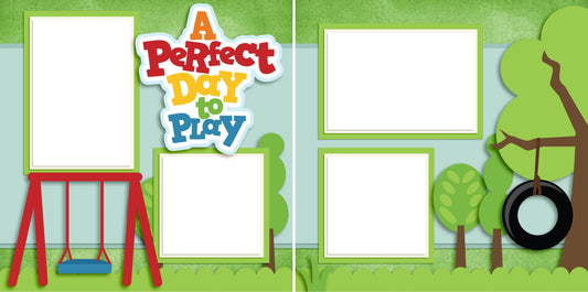 A Perfect Day to Play - Digital Scrapbook Pages - INSTANT DOWNLOAD - EZscrapbooks Scrapbook Layouts Outside Play