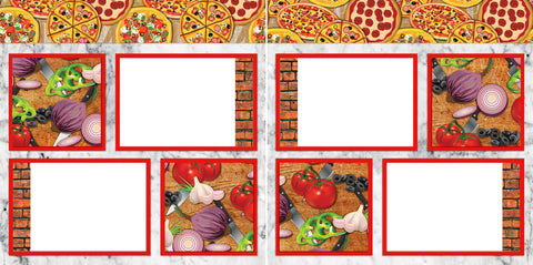 Fresh Ingredients - Digital Scrapbook Pages - INSTANT DOWNLOAD - EZscrapbooks Scrapbook Layouts pizza, takeout