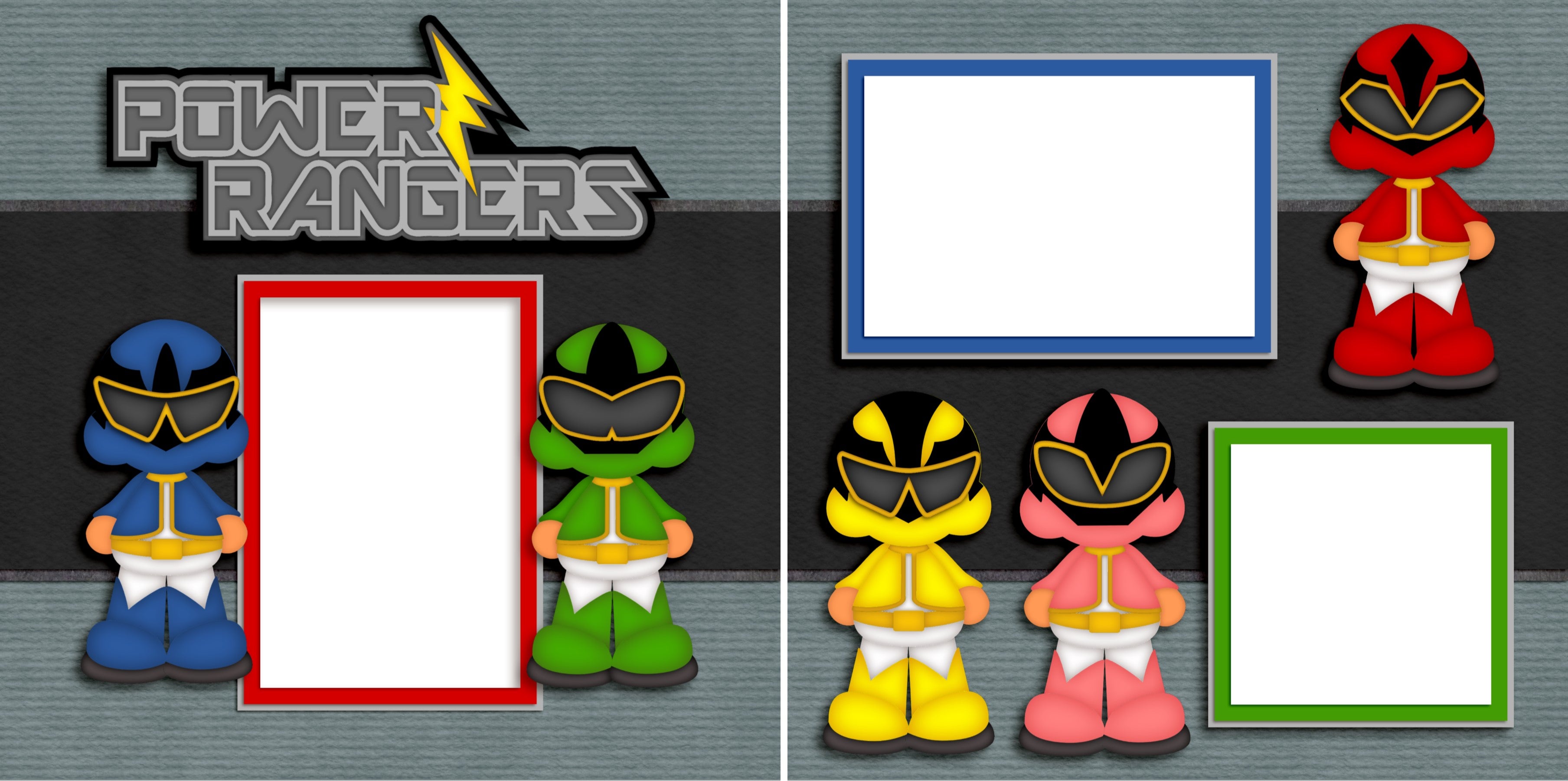Power Rangers - Digital Scrapbook Pages - INSTANT DOWNLOAD – EZscrapbooks