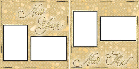 New Year New Me - Digital Scrapbook Pages - INSTANT DOWNLOAD - EZscrapbooks Scrapbook Layouts 2021, New Year's