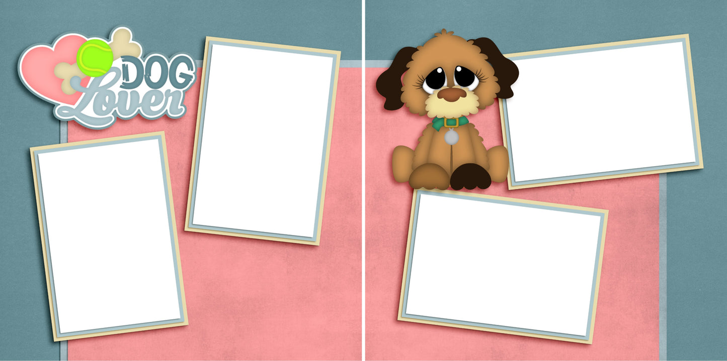 Dog Lover - Digital Scrapbook Pages - INSTANT DOWNLOAD - EZscrapbooks Scrapbook Layouts dogs, Pets