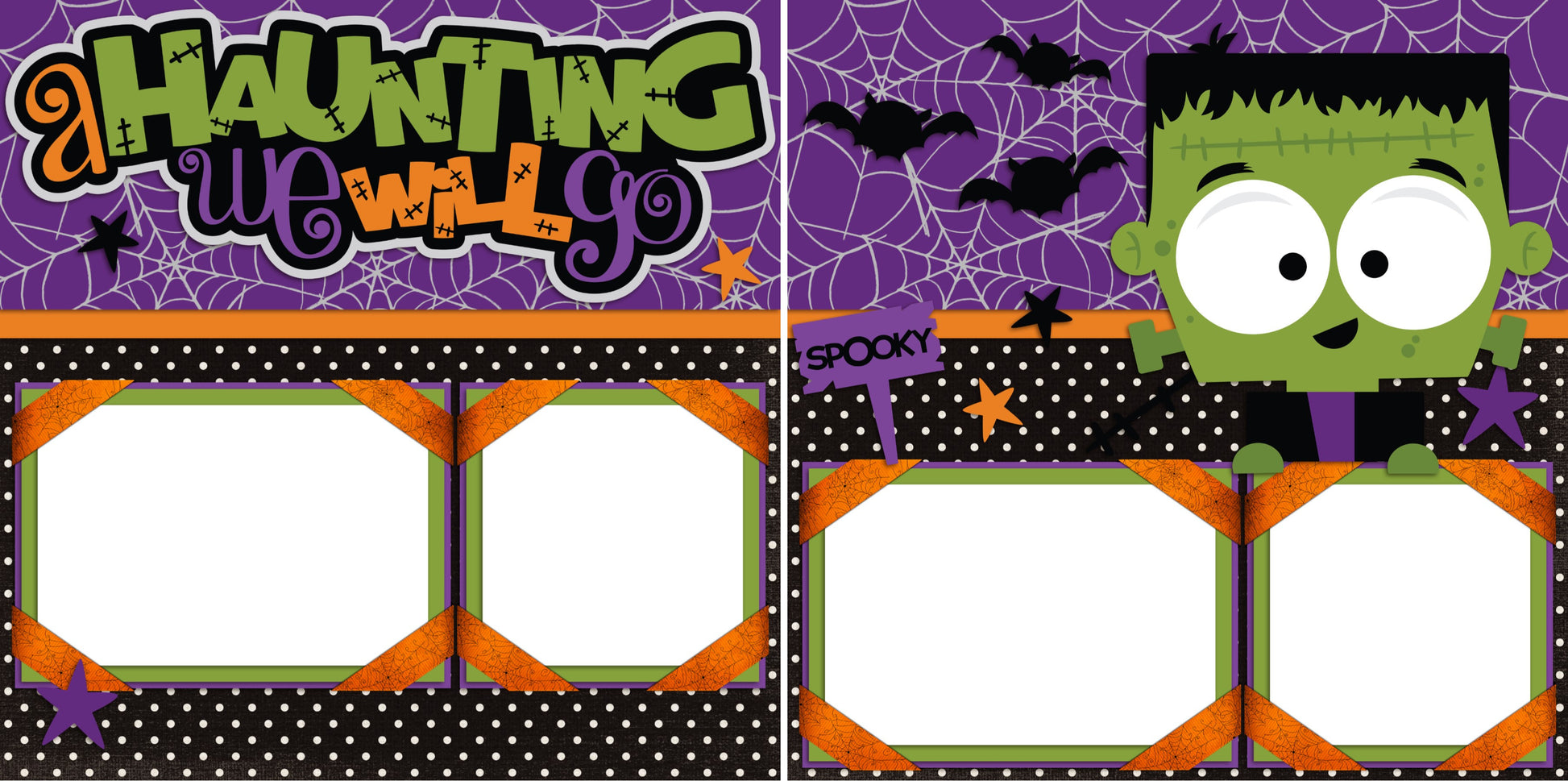 A Haunting We Will Go - Digital Scrapbook Pages - INSTANT DOWNLOAD - EZscrapbooks Scrapbook Layouts Halloween