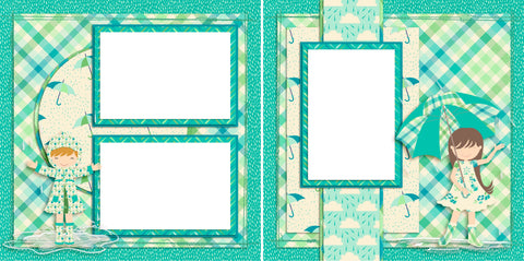 April Showers - Digital Scrapbook Pages - INSTANT DOWNLOAD - 2019 - EZscrapbooks Scrapbook Layouts Spring - Easter
