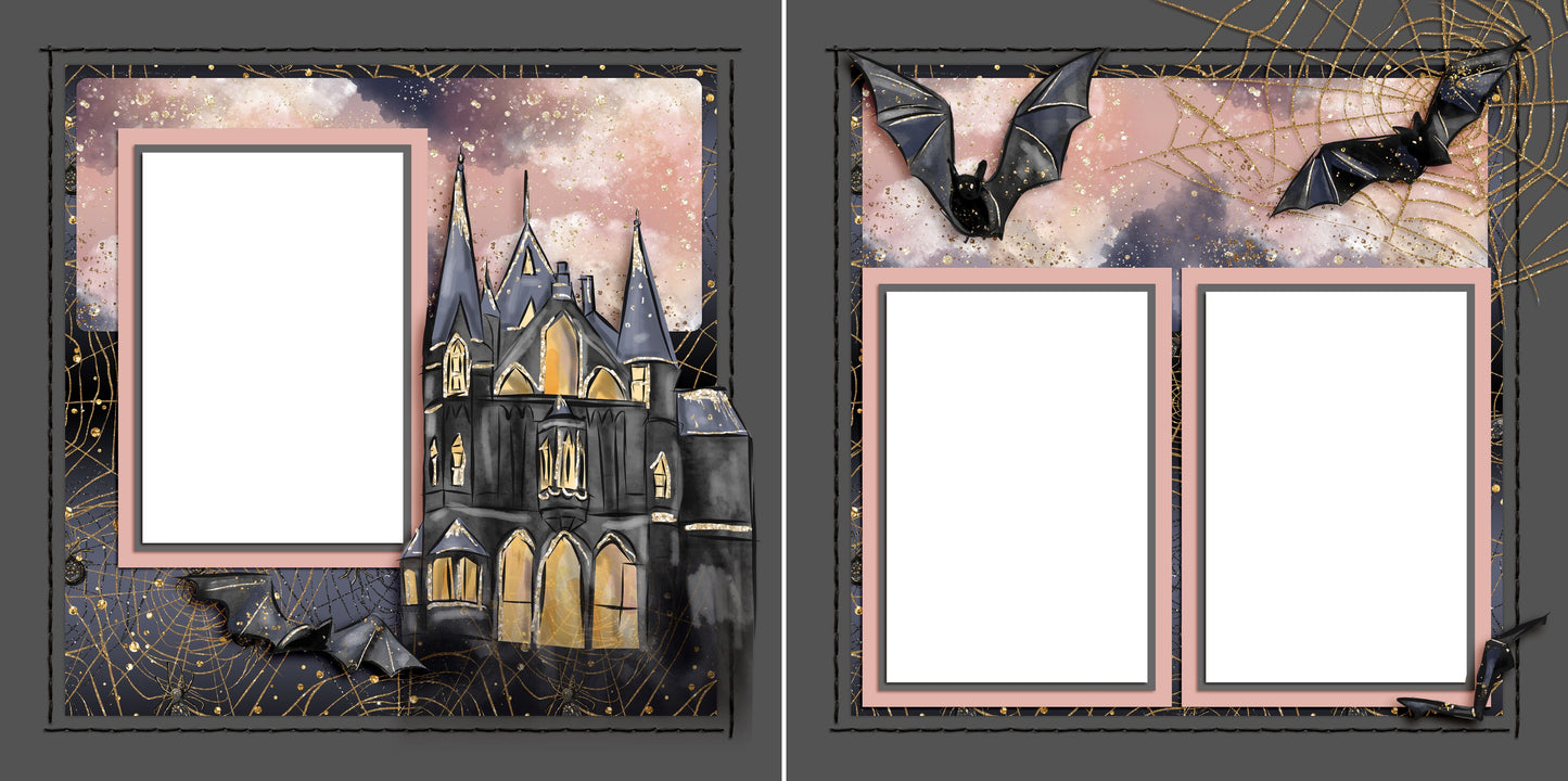 Enchanted Castle - Halloween - Digital Scrapbook Pages - INSTANT DOWNLOAD