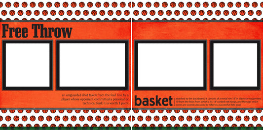 Free Throw Basketball - Digital Scrapbook Pages - INSTANT DOWNLOAD - EZscrapbooks Scrapbook Layouts basketball, Sports