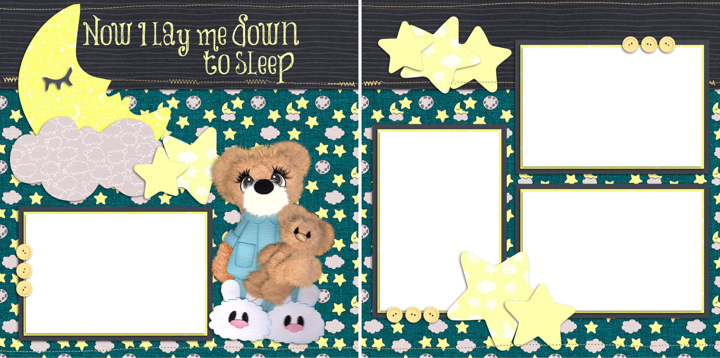Now I Lay Me Down to Sleep - Digital Scrapbook Pages - INSTANT DOWNLOAD - EZscrapbooks Scrapbook Layouts Baby - Toddler