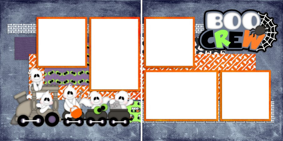 Boo Crew  - Digital Scrapbook Pages - INSTANT DOWNLOAD - EZscrapbooks Scrapbook Layouts Halloween, New Items