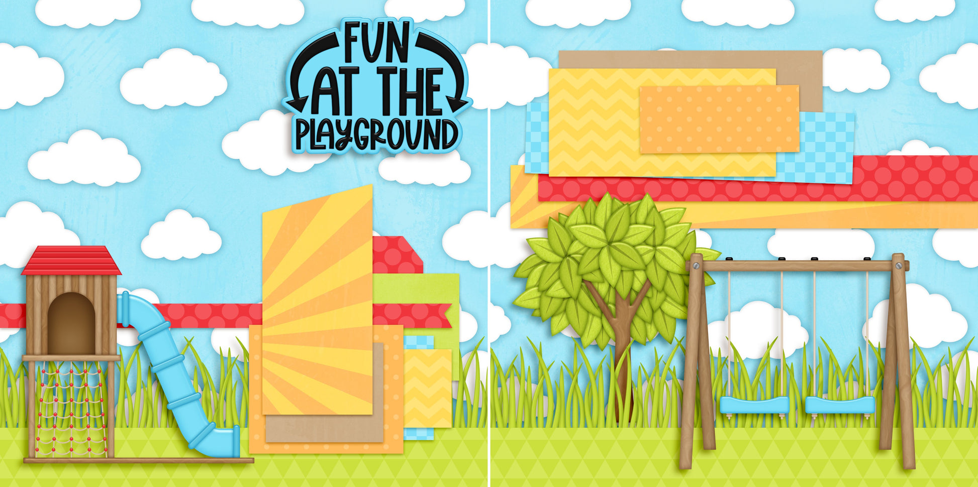 Fun at the Playground NPM - 5549 - EZscrapbooks Scrapbook Layouts Outside Play, playground