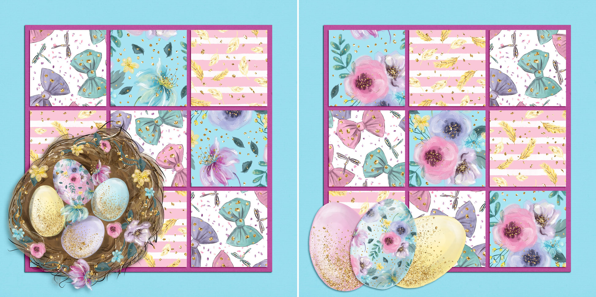 Easter Egg Nest NPM - 5415 - EZscrapbooks Scrapbook Layouts Baby - Toddler, Spring - Easter
