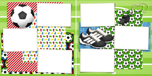 Soccer Gear - Digital Scrapbook Pages - INSTANT DOWNLOAD - EZscrapbooks Scrapbook Layouts soccer, soccer ball, sport, sports