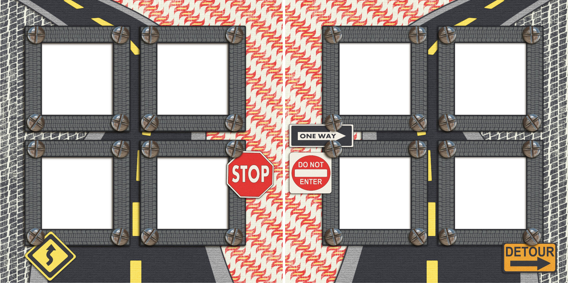 Detour - Digital Scrapbook Pages - INSTANT DOWNLOAD - EZscrapbooks Scrapbook Layouts Vacation