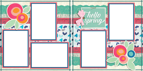 Hello Spring - Digital Scrapbook Pages - INSTANT DOWNLOAD - EZscrapbooks Scrapbook Layouts Spring - Easter