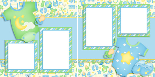 Baby Boy Gear - Digital Scrapbook Pages - INSTANT DOWNLOAD - EZscrapbooks Scrapbook Layouts Baby, Baby - Toddler