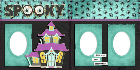 Spooky Haunted House - Digital Scrapbook Pages - INSTANT DOWNLOAD