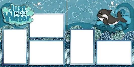 Just Add Water - Digital Scrapbook Pages - INSTANT DOWNLOAD - EZscrapbooks Scrapbook Layouts Beach - Tropical, Swimming - Pool