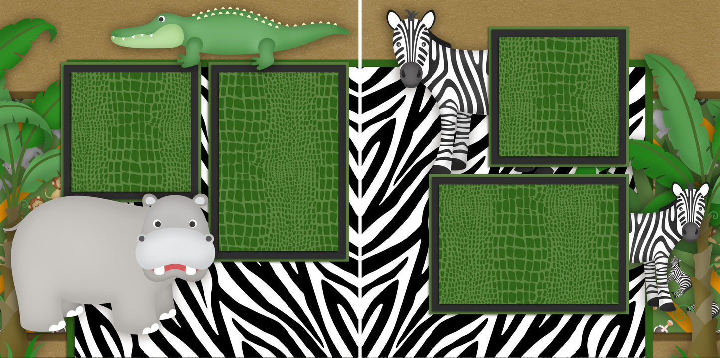 Zebras - 2354 - EZscrapbooks Scrapbook Layouts Animals, Disney