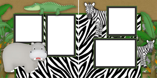 Zebras - Digital Scrapbook Pages - INSTANT DOWNLOAD - EZscrapbooks Scrapbook Layouts Animals, Disney