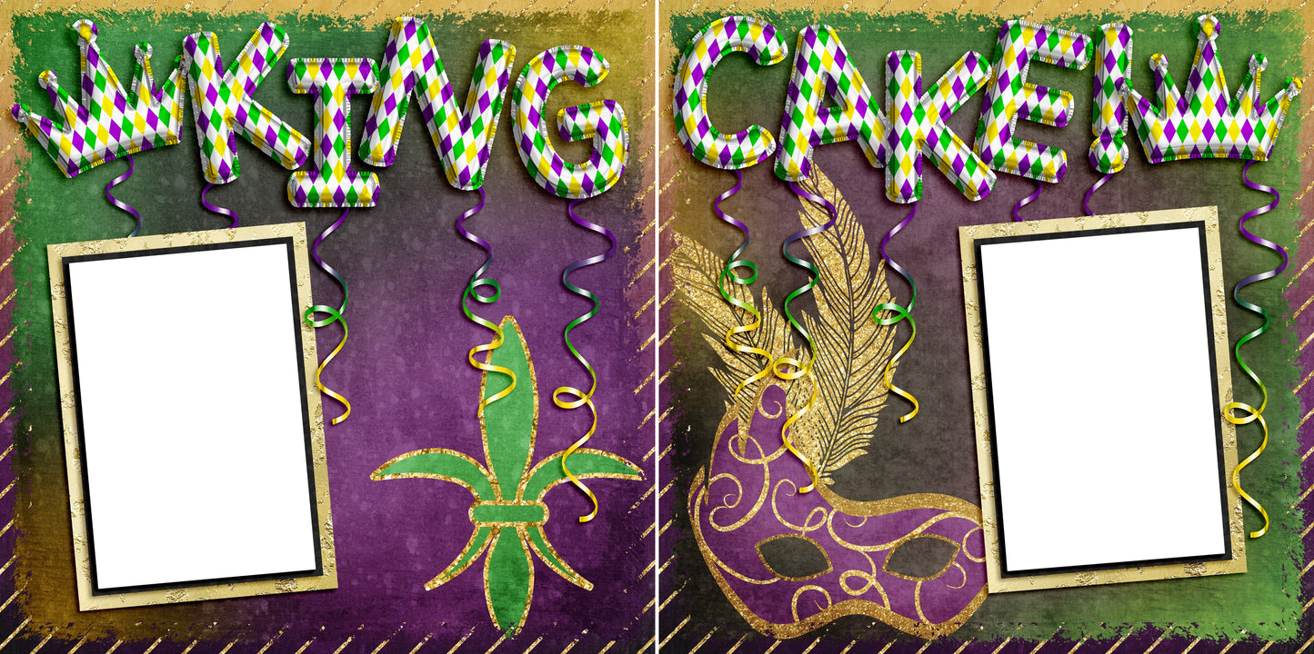 King Cake - Digital Scrapbook Pages - INSTANT DOWNLOAD