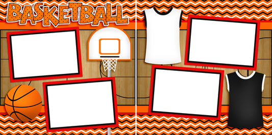 Basketball Game - Digital Scrapbook Pages - INSTANT DOWNLOAD - EZscrapbooks Scrapbook Layouts Sports