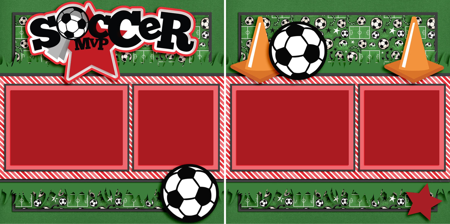 Soccer MVP Red - 3318 - EZscrapbooks Scrapbook Layouts soccer, Sports