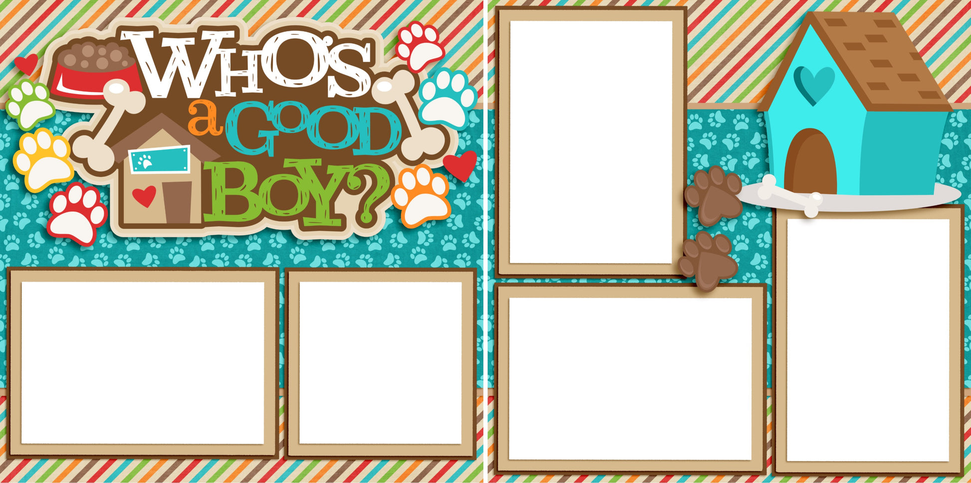 Who's a Good Boy - Digital Scrapbook Pages - INSTANT DOWNLOAD - 2019 - EZscrapbooks Scrapbook Layouts dogs, Pets