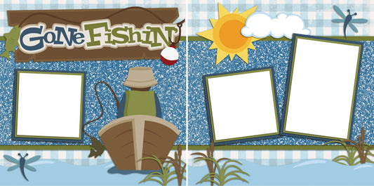 Gone Fishin' - Digital Scrapbook Pages - INSTANT DOWNLOAD - EZscrapbooks Scrapbook Layouts Hunting - Fishing