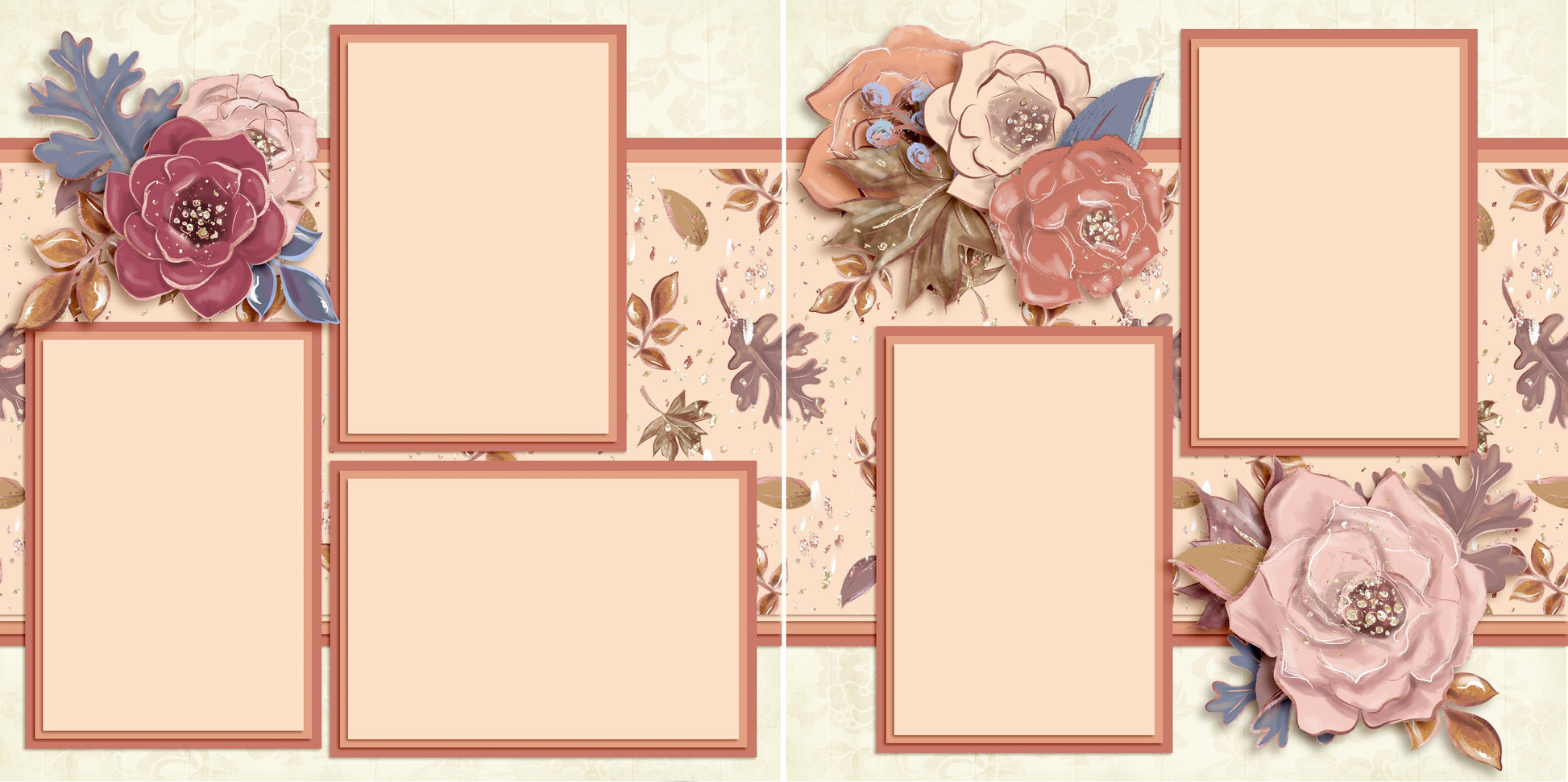 Autumn Florals - 5490 - EZscrapbooks Scrapbook Layouts Fall - Autumn, Floral