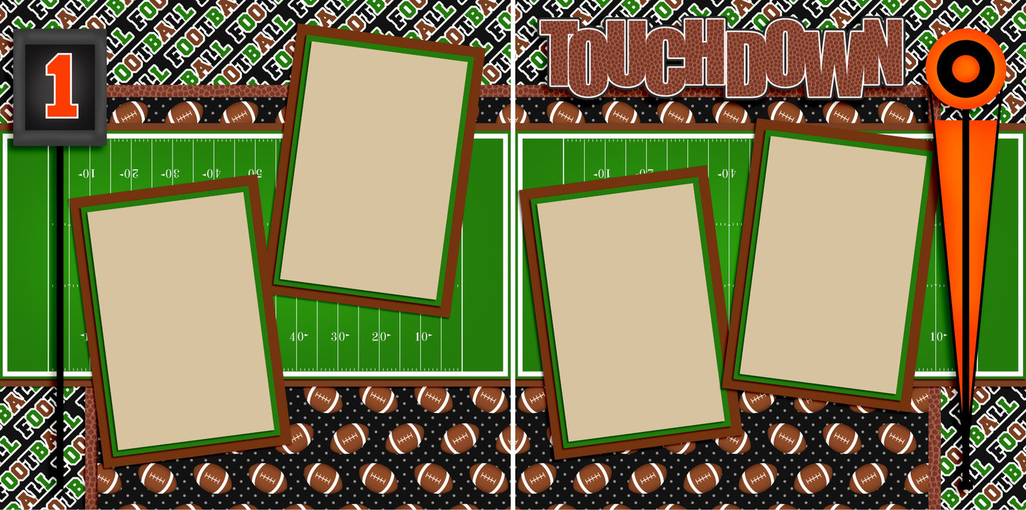 Touchdown - 2528 - EZscrapbooks Scrapbook Layouts Sports