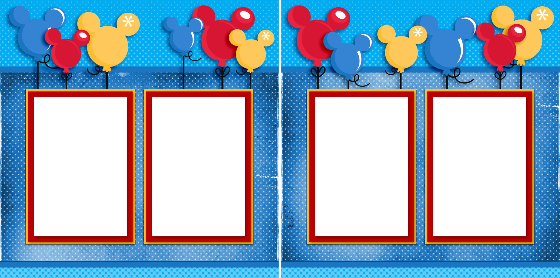 Magical Balloons - Digital Scrapbook Pages - INSTANT DOWNLOAD - EZscrapbooks Scrapbook Layouts Disney