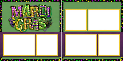 Mardi Gras Bling EZ Quick Pages -  Digital Bundle - 10 Digital Scrapbook Pages - INSTANT DOWNLOAD