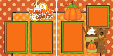 Pumpkin Spice Bear - 511 - EZscrapbooks Scrapbook Layouts Fall - Autumn