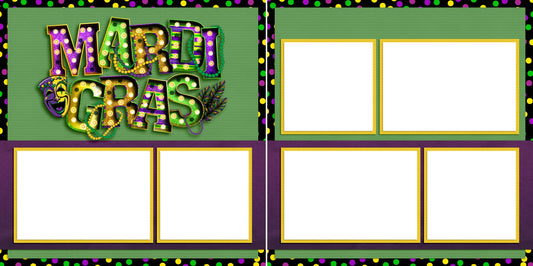Mardi Gras Lights - EZ Digital Scrapbook Pages - INSTANT DOWNLOAD