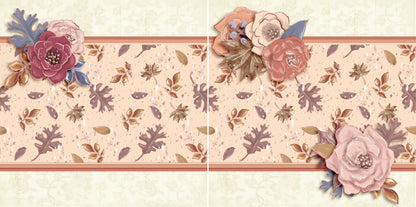 Autumn Florals NPM - 5491 - EZscrapbooks Scrapbook Layouts Fall - Autumn, Floral