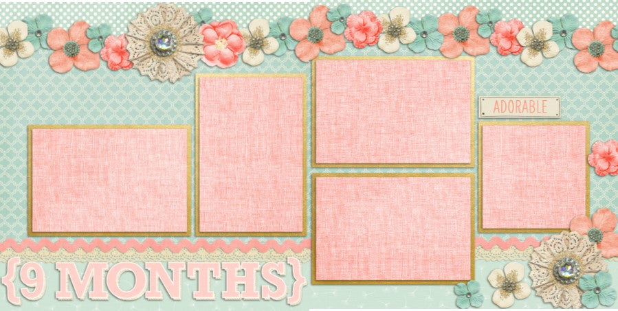 Baby Girl 9 Months - 709 - EZscrapbooks Scrapbook Layouts Baby - Toddler