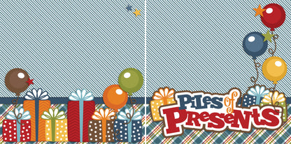 Piles of Presents NPM - 2416 - EZscrapbooks Scrapbook Layouts Birthday