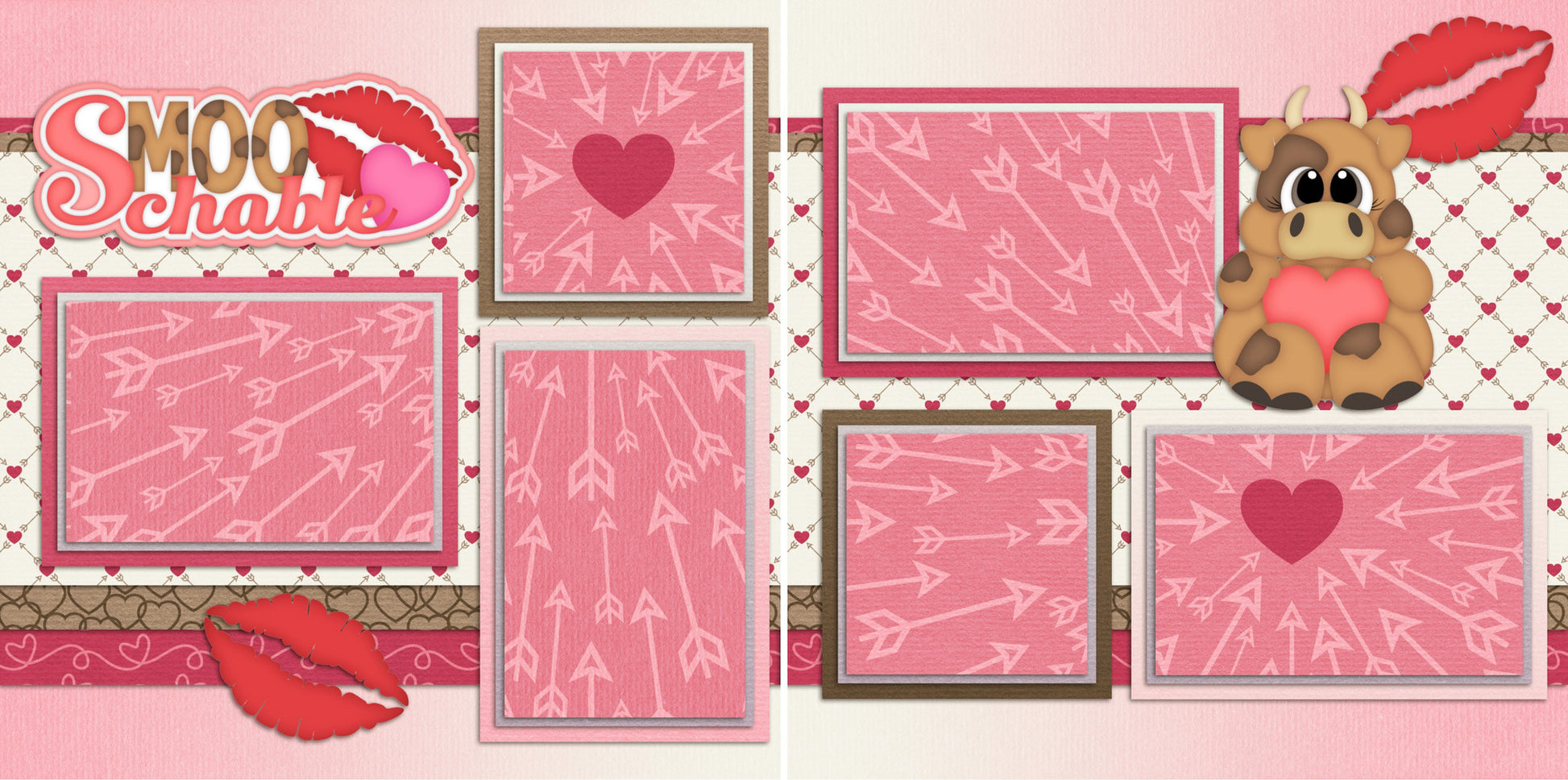 Smoochable - 42 - EZscrapbooks Scrapbook Layouts Love - Valentine