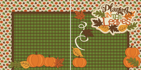 Playing in the Leaves NPM - 2417 - EZscrapbooks Scrapbook Layouts Fall - Autumn