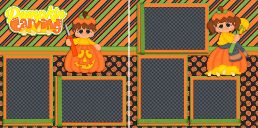 Pumpkin Carving - 514 - EZscrapbooks Scrapbook Layouts Halloween