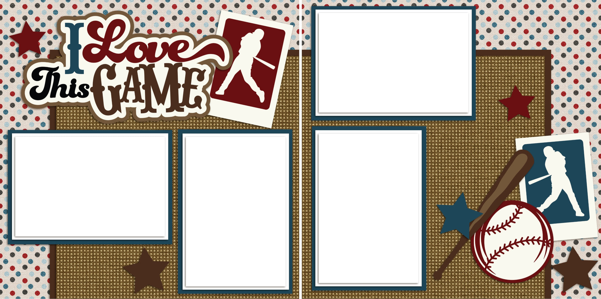 I Love This Game - Digital Scrapbook Pages - INSTANT DOWNLOAD - EZscrapbooks Scrapbook Layouts Sports