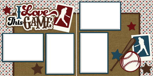 I Love This Game - Digital Scrapbook Pages - INSTANT DOWNLOAD - EZscrapbooks Scrapbook Layouts Sports
