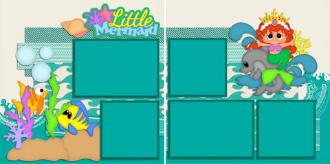 Little Mermaid - 2130 - EZscrapbooks Scrapbook Layouts Beach - Tropical, Disney, Swimming - Pool