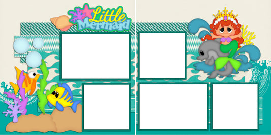 Little Mermaid -Digital Scrapbook Pages - INSTANT DOWNLOAD - EZscrapbooks Scrapbook Layouts Beach - Tropical, Disney, Swimming - Pool