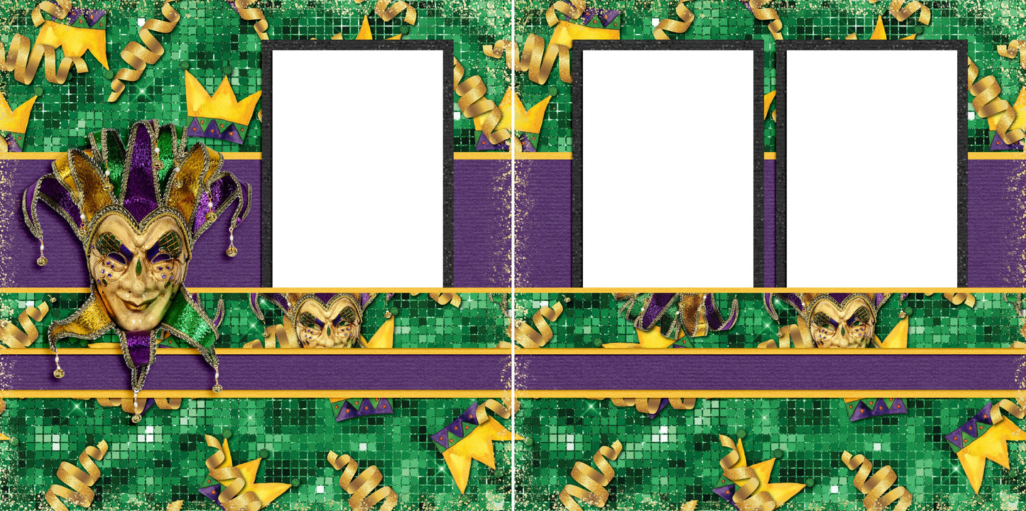 Mardi Gras Bling EZ Quick Pages -  Digital Bundle - 10 Digital Scrapbook Pages - INSTANT DOWNLOAD