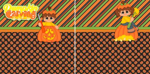 Pumpkin Carving NPM - 515 - EZscrapbooks Scrapbook Layouts Halloween