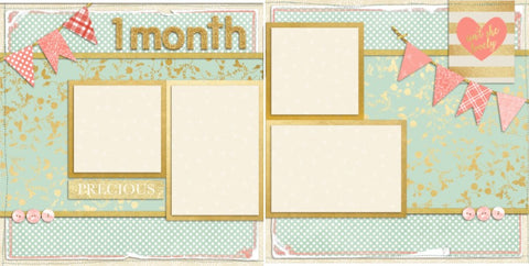 Baby Girl 1 Month - 701 - EZscrapbooks Scrapbook Layouts Baby - Toddler