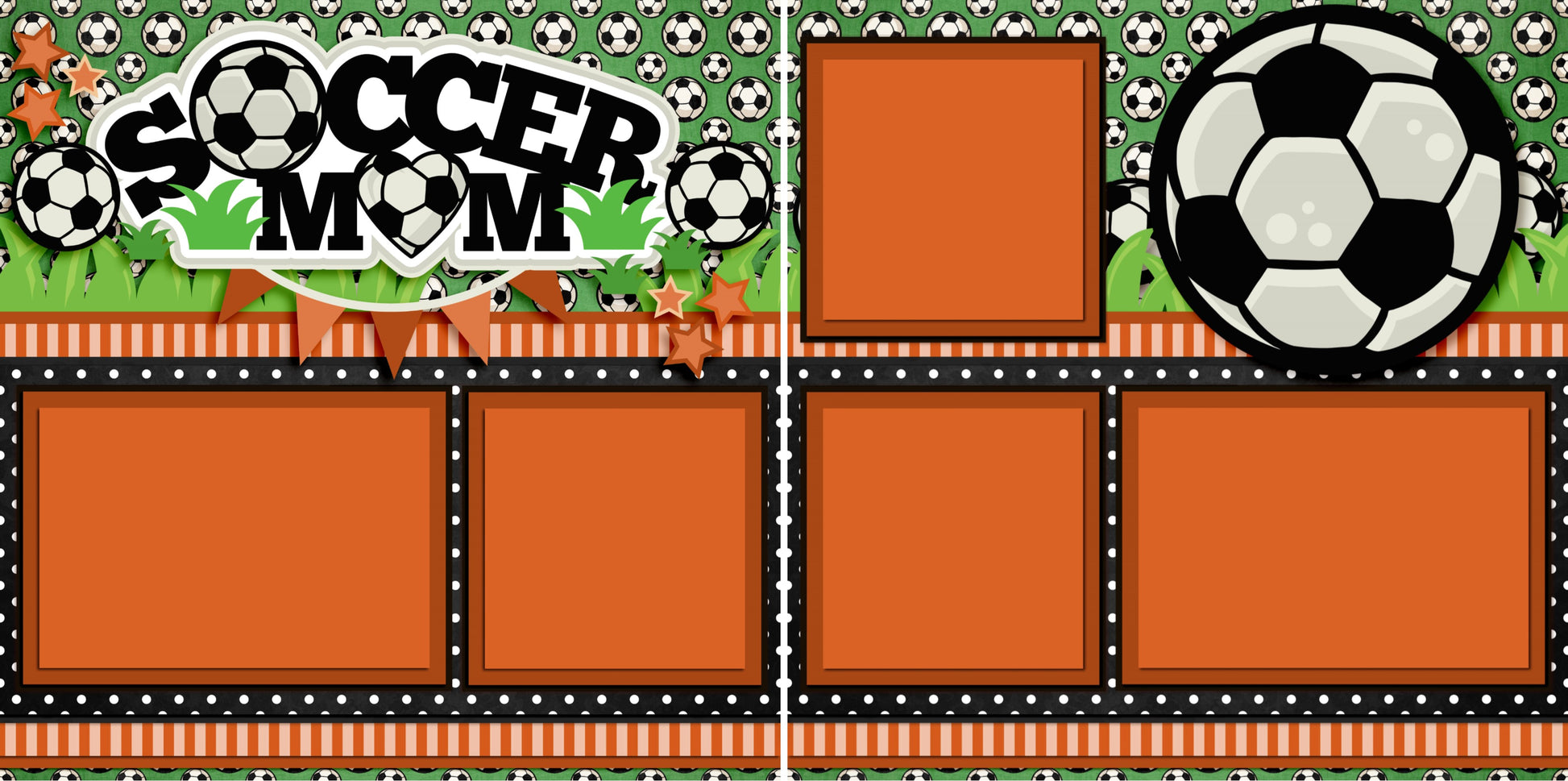 Soccer Mom Orange - 3300 - EZscrapbooks Scrapbook Layouts soccer, Sports