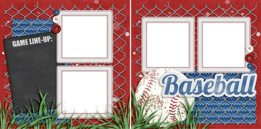 Baseball Line-Up - Digital Scrapbook Pages - INSTANT DOWNLOAD - EZscrapbooks Scrapbook Layouts baseball, Sports