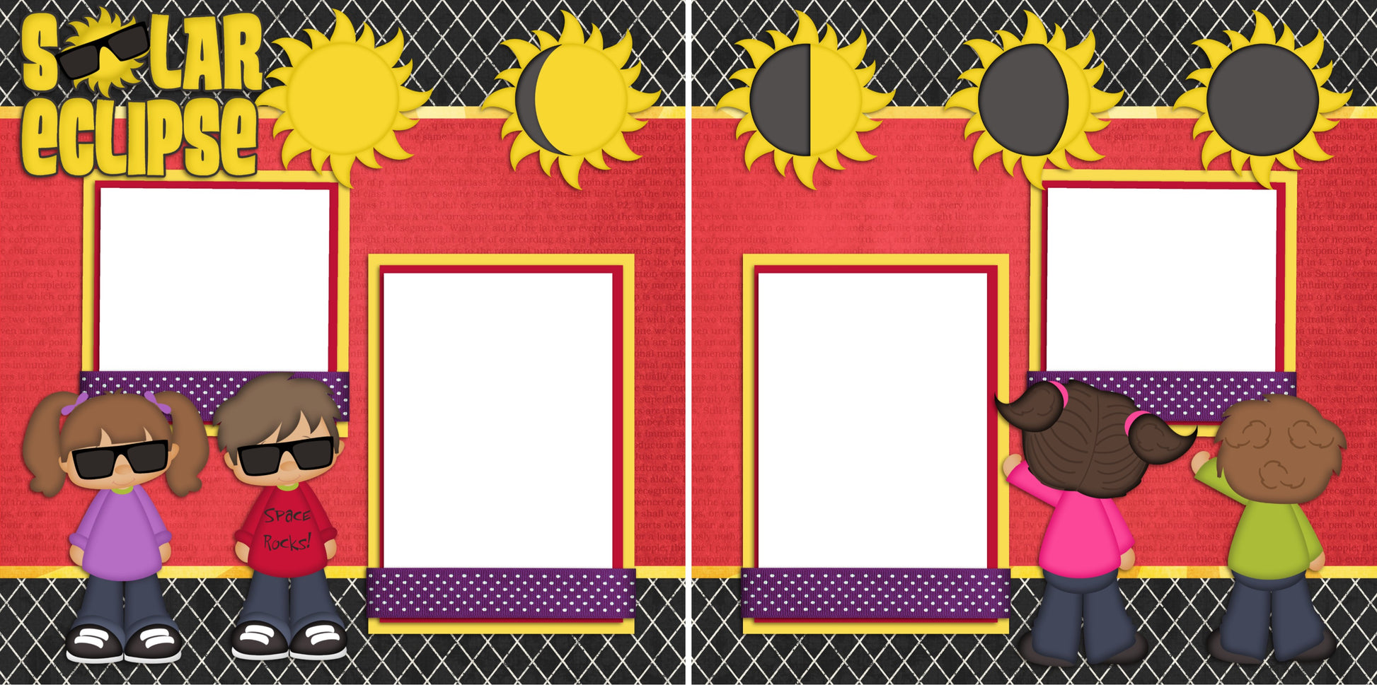 Solar Eclipse - Digital Scrapbook Pages - INSTANT DOWNLOAD - EZscrapbooks Scrapbook Layouts Kids, Other