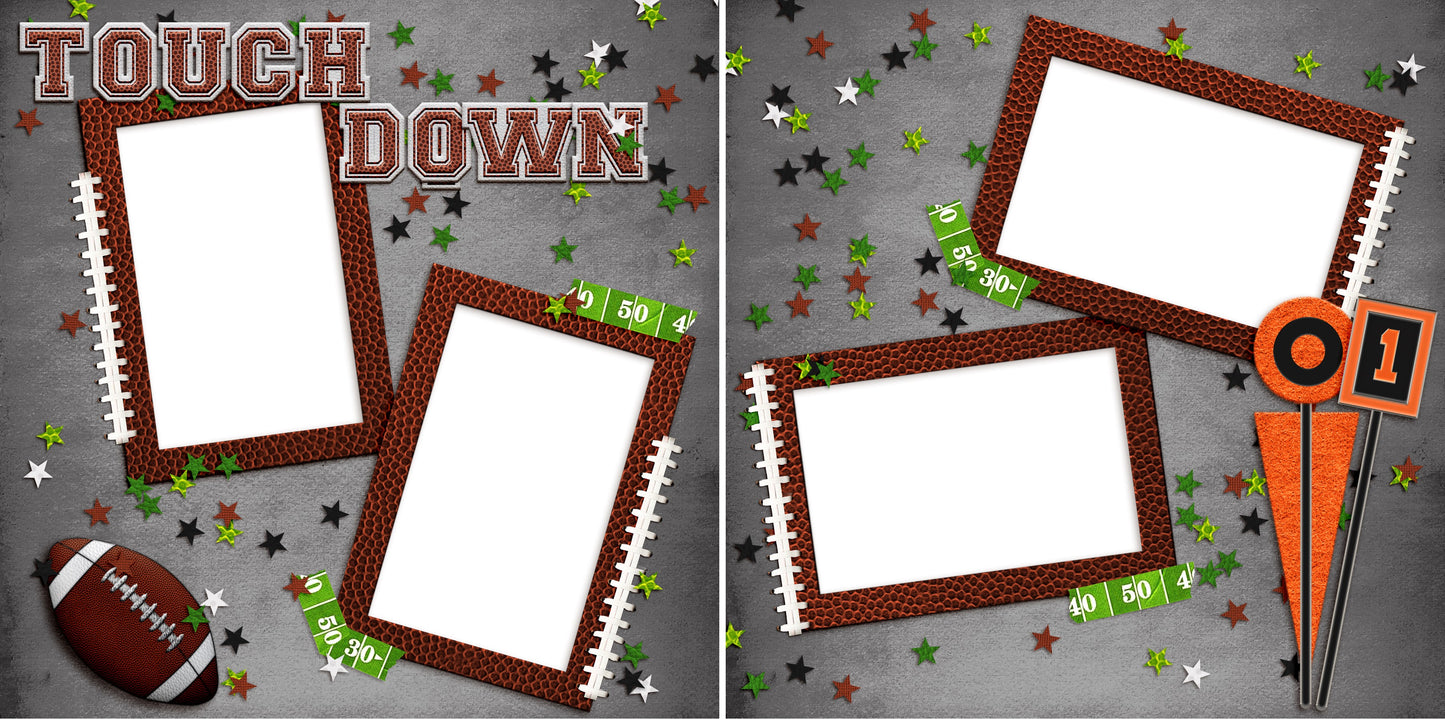 Touch Down - Digital Scrapbook Pages - INSTANT DOWNLOAD - EZscrapbooks Scrapbook Layouts football, Sports