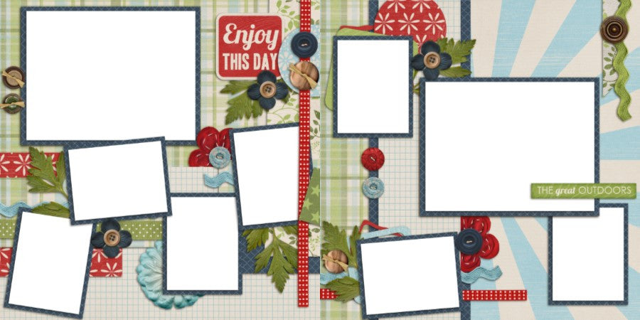 Enoy this Day - Digital Scrapbook Pages - INSTANT DOWNLOAD - EZscrapbooks Scrapbook Layouts Girls, Other